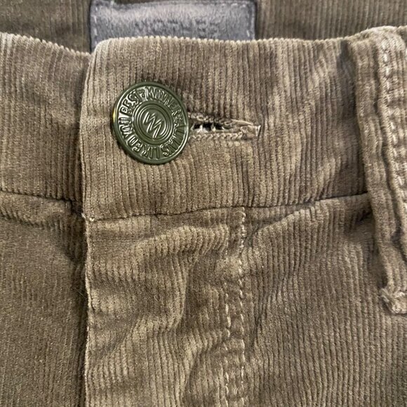 Mother High Waisted Looker Ankle Chew Corduroy Jeans in Taupe Size 26 - Picture 3 of 15